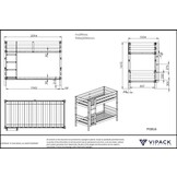 LUCEVI - Pino Stapelbed H160CM + Ladder + Rolbed - Bruin - 90x200 cm