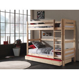 LUCEVI - Pino Stapelbed H180CM + Rolbed + Ladder - Bruin - 90x200 cm