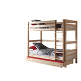 LUCEVI - Pino Stapelbed H180CM + Rolbed + Ladder - Bruin - 90x200 cm