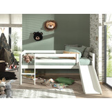 LUCEVI - Pino Halfhoogslaper met Glijbaan 90x200cm - Wit - H85CM