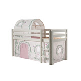 LUCEVI - Pino Halfhoogslaper + Ladder + Birdy Gordijntjes + Birdy Tunnel - Wit - 90x200 cm