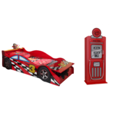 LUCEVI - Carbeds Peuter Race bed + Lattenbodem + Gas Pump Kast - Rood - 90x200cm