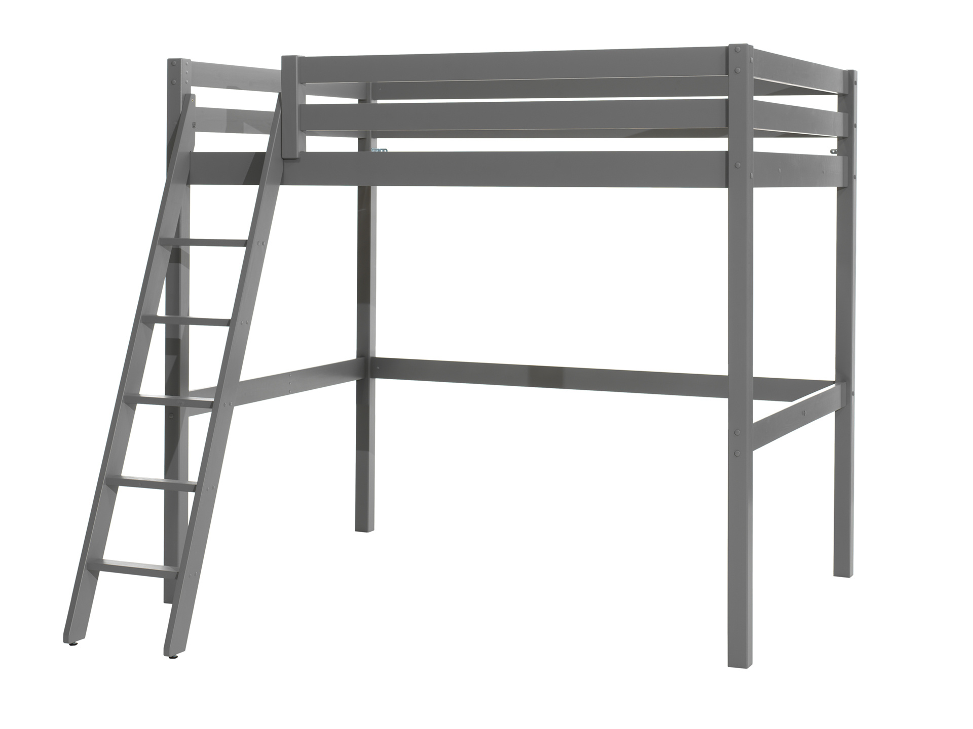 LUCEVI - Pino Mezzanine Bed + Ladder + Slaapfauteuil - Grijs - 140x200 cm