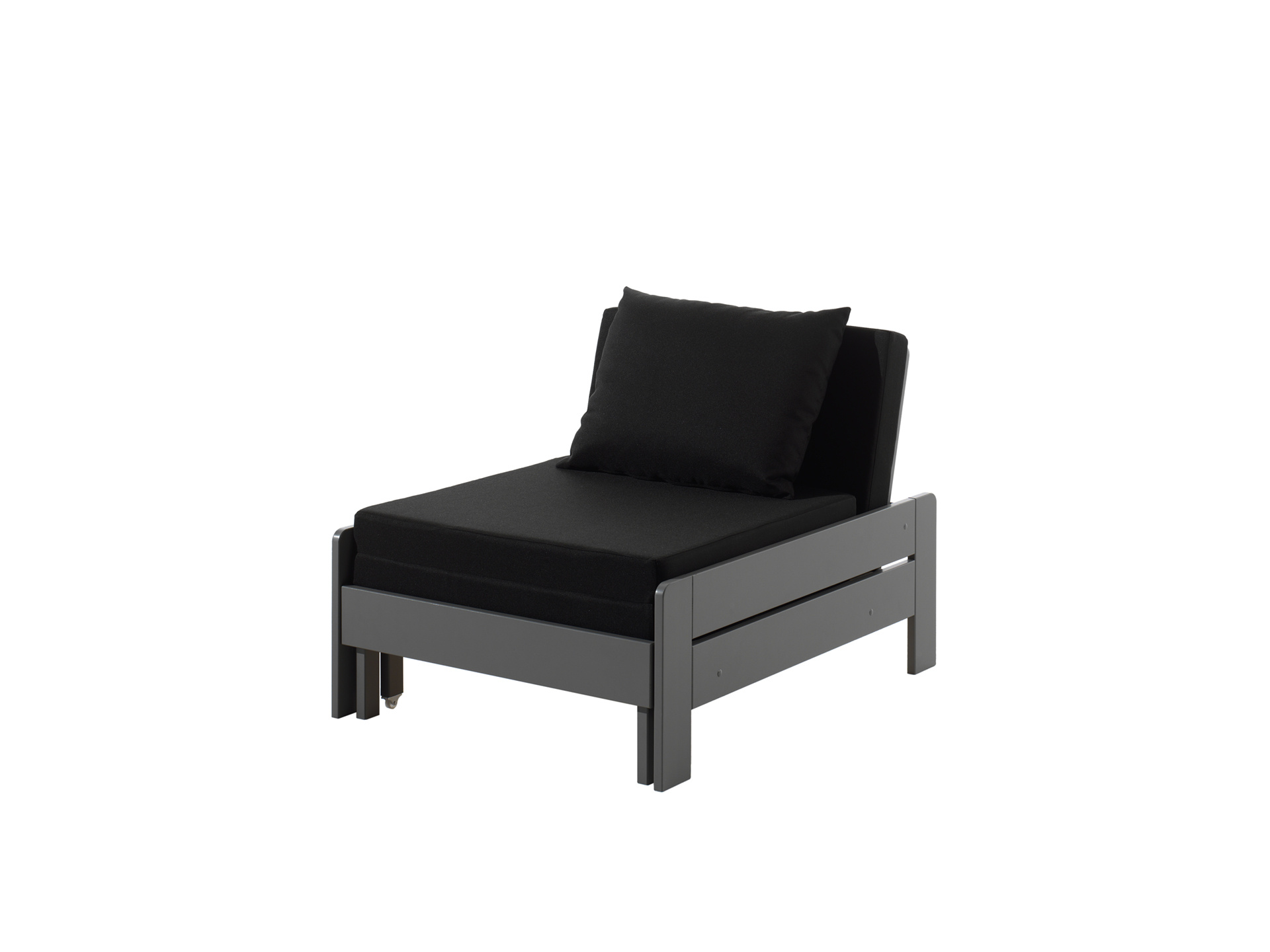 LUCEVI - Pino Mezzanine Bed + Ladder + Slaapfauteuil - Grijs - 140x200 cm