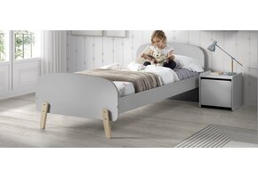 LUCEVI - Kiddy bed + Nachtkastje - Cool Grey - 90x200 cm
