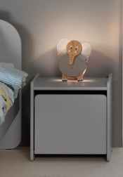 LUCEVI - Kiddy bed + Nachtkastje - Cool Grey - 90x200 cm