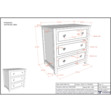 LUCEVI - Amori Commode 3 Laden - Wit - 90x57 cm