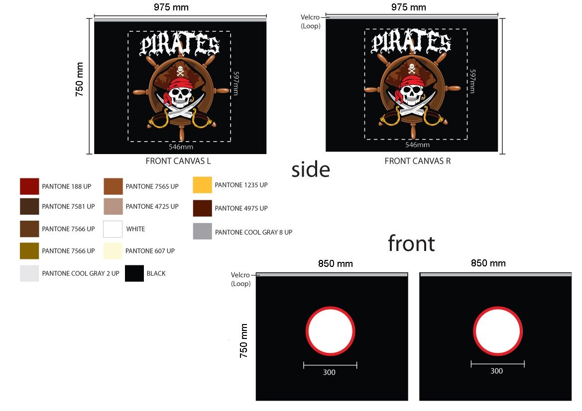 LUCEVI - Pino Halfhoogslaper + Ladder + Glijbaan + Pirates Gordijntjes - Wit - 90x200 cm