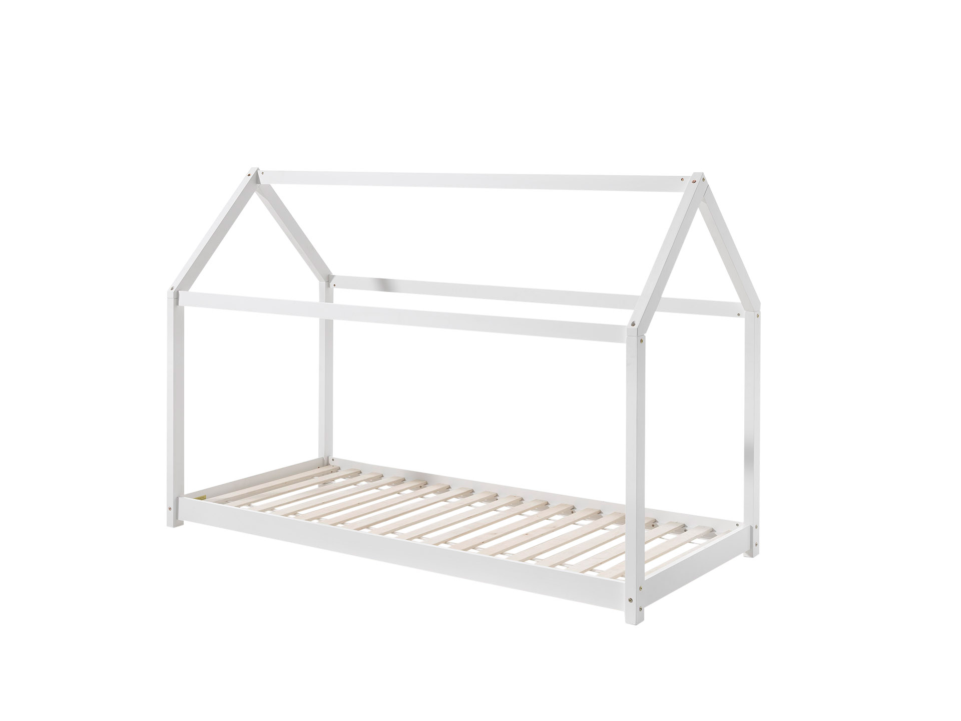 LUCEVI - Cabane bed + Lattenbodem + Matras - Wit - 90x200x10 cm