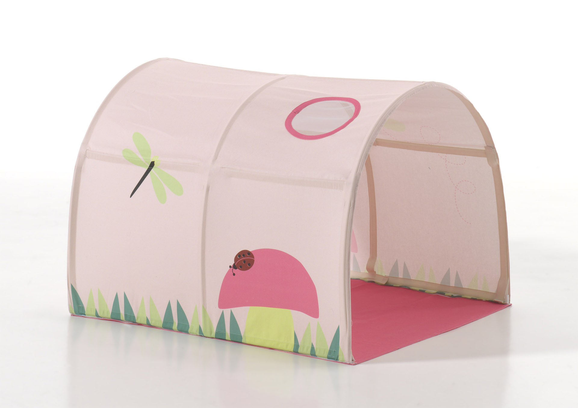 LUCEVI - Pino Halfhoogslaper H115CM + Ladder + Spring Gordijntjes + 3 Zakjes + Spring Tunnel - Grijs - 90x200 cm