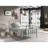 LUCEVI - Bronxx bed + Nachtkastje - Olive Green - 90x200 cm