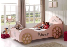 LUCEVI - Carbeds Princess Pinky Bed + Matras - Roze - 90x200 cm