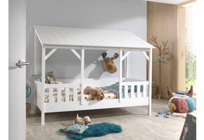 LUCEVI - Housebed 03 Huisbed + Lattenbodem - Wit - 90x200 cm