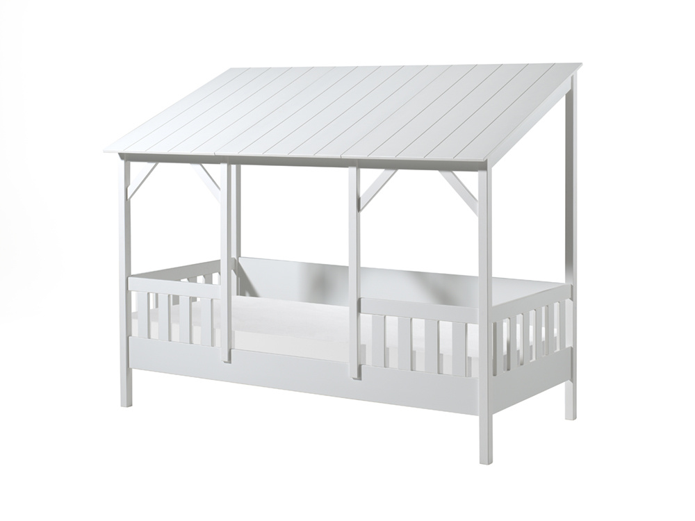 LUCEVI - Housebed 03 Huisbed + Lattenbodem - Wit - 90x200 cm