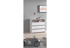 LUCEVI - Kiddy Commode 3 Laden - Wit - 90x47 cm