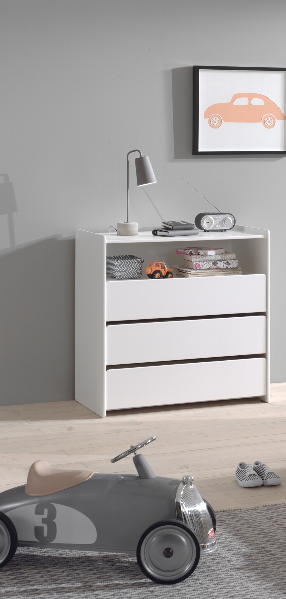 LUCEVI - Kiddy Commode 3 Laden - Wit - 90x47 cm