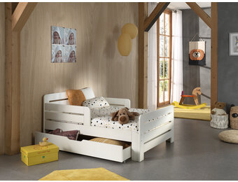 LUCEVI - Jumper Doorgroeibed + Lade - Wit - 60x140/ 90x200 cm