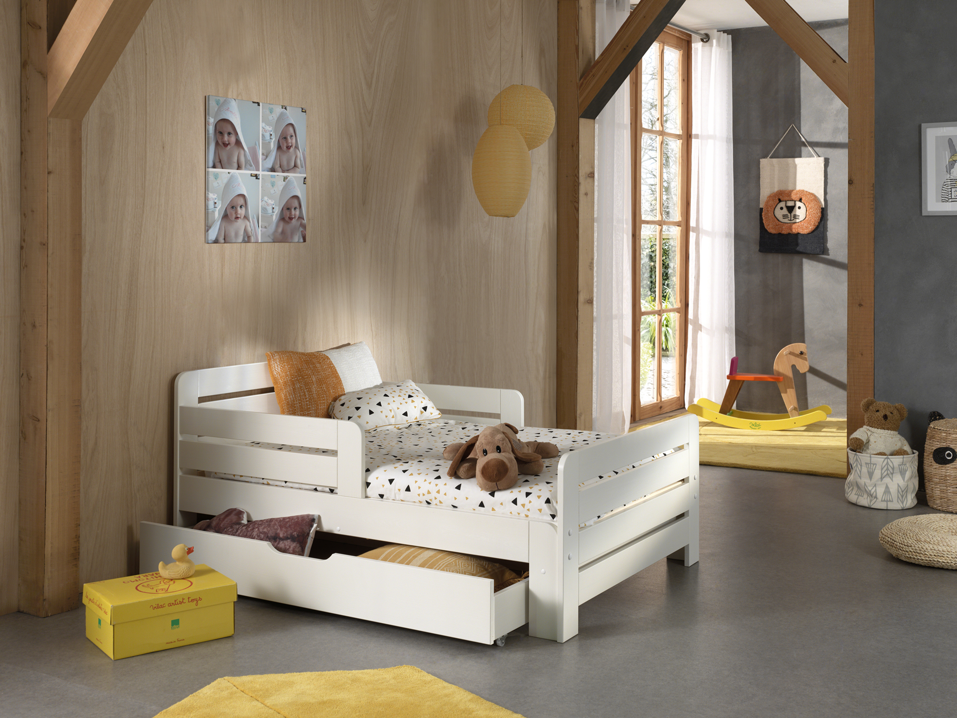LUCEVI - Jumper Doorgroeibed + Lade - Wit - 60x140/ 90x200 cm
