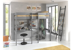 LUCEVI - Pino Hoogslaper + bureau 1400x200 cm - Grijs