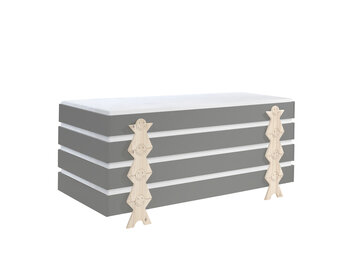 LUCEVI - Modulo Smiley Stapelbare bedden - 4 stuks - Grijs - 90x200 cm