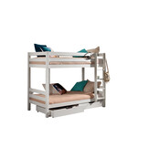 LUCEVI - Pino Stapelbed H160CM + Ladder + 2 Lades - Wit - 90x200 cm