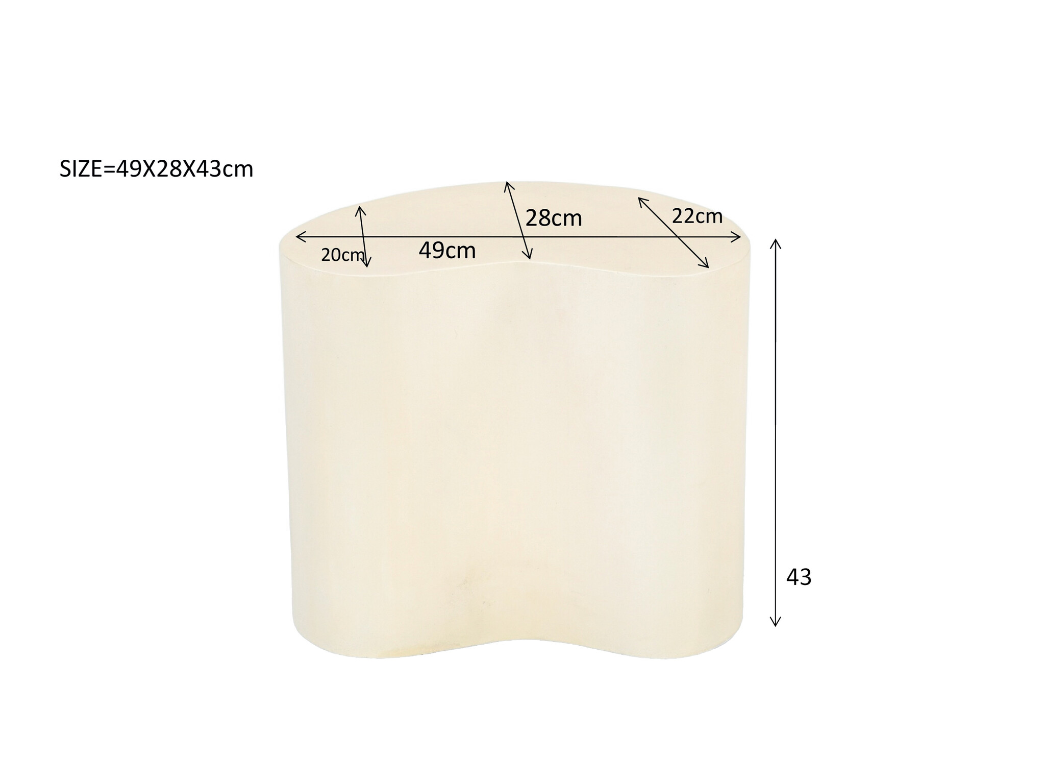 Brix - Salontafel Brix Organic Sandy 50cm - Beton / MDF