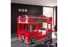LUCEVI - Carbeds London Bus stapelbed 90x200cm - Rood