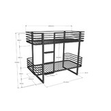 LUCEVI - Oscar stapelbed 90x200cm - Zwart