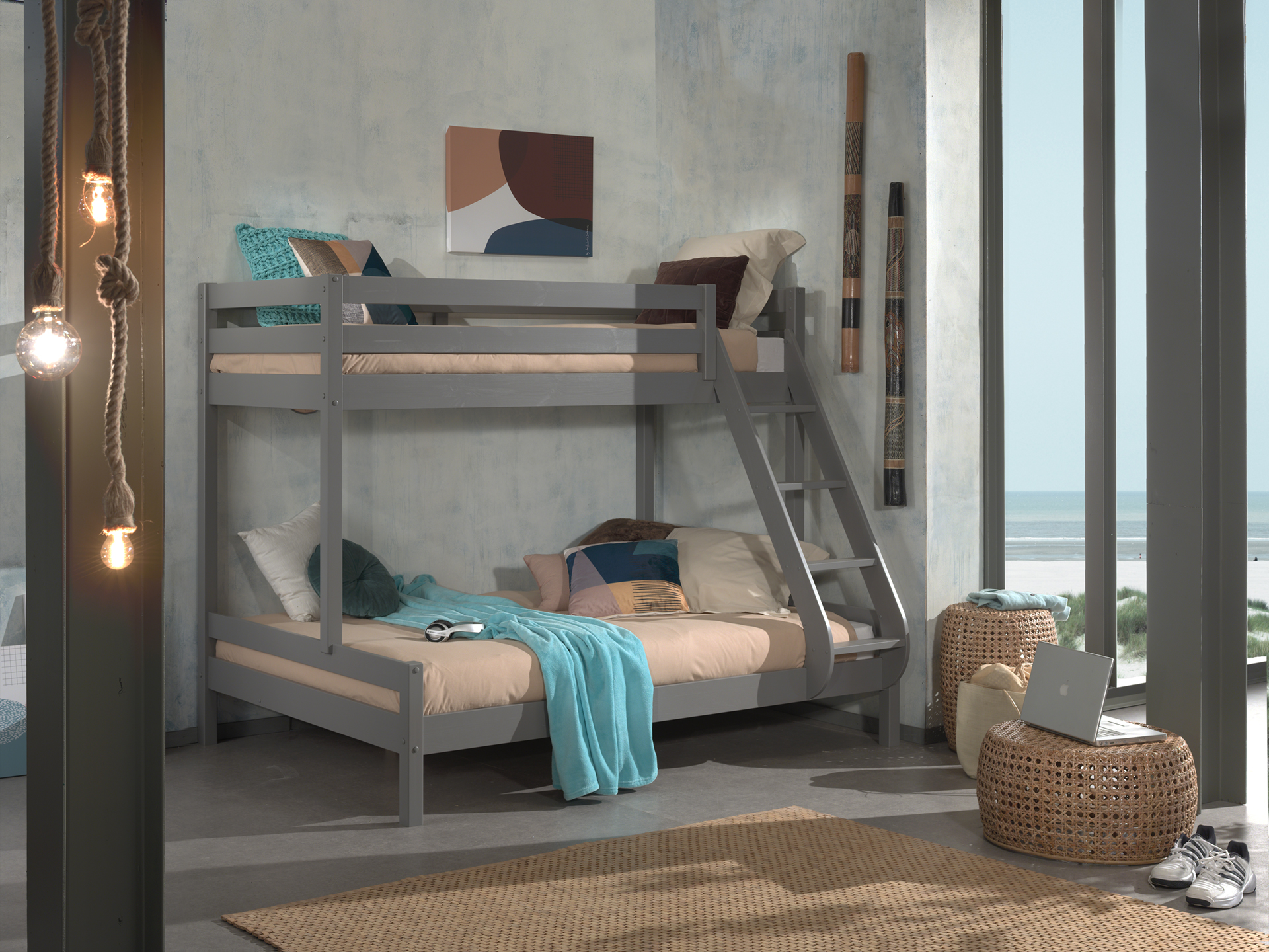LUCEVI - Pino Familiebed 140x200cm + 90x200cm - Pino