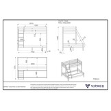 LUCEVI - Pino Familiebed 140x200cm + 90x200cm - Pino