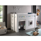 LUCEVI - Noah Halfhoogslaper + Set van Gordijntjes - Wit - 90x200 cm