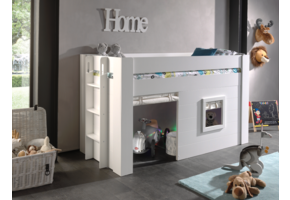 LUCEVI - Noah Halfhoogslaper + Set van Gordijntjes - Wit - 90x200 cm