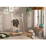 LUCEVI - Kiddy Kledingrek - Hout - Wit - 74x50x131.8 cm