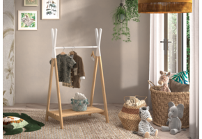 LUCEVI - Kiddy Kledingrek - Hout - Wit - 74x50x131.8 cm