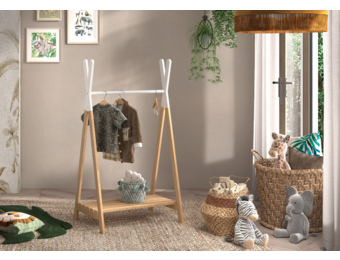 LUCEVI - Kiddy Kledingrek - Hout - Wit - 74x50x131.8 cm
