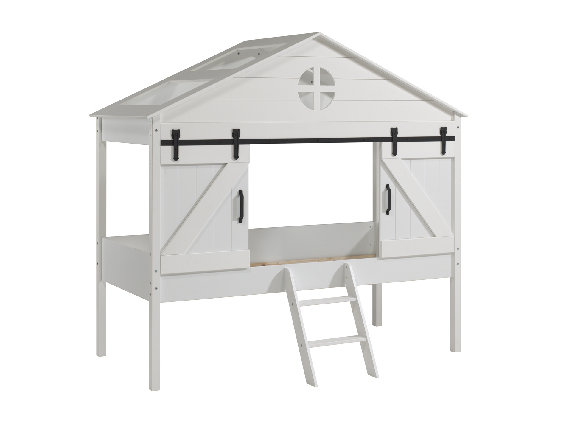 LUCEVI - Barnie Huisbed + Lattenbodem - Wit - 90x200 cm