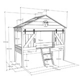 LUCEVI - Barnie Huisbed + Lattenbodem - Wit - 90x200 cm