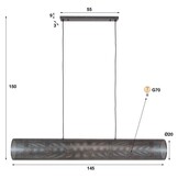 Hoyz Collection - Hanglamp 7L Koker XL Mesh - Artic Zwart