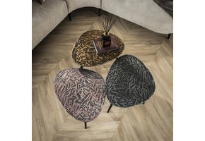 Hoyz Collection - Salontafel Driehoekig Patina - Set van 3