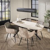 Hoyz Collection - Eetkamertafel 180 Ceramic - Ceramic Travertine
