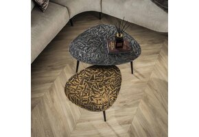 Hoyz Collection - Salontafel Driehoekig Patina Metal - Set van 2