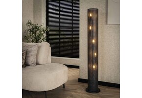 Hoyz Collection - Vloerlamp 5L Koker Mesh - Artic Zwart