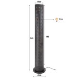 Hoyz Collection - Vloerlamp 5L Koker Mesh - Artic Zwart