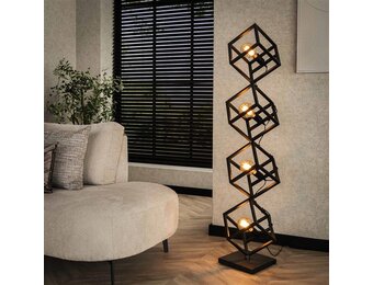Hoyz Collection - Vloerlamp 4L Kubus - Charcoal