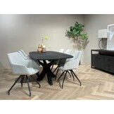 Brix - Eetkamertafel Montreaux - Zwart - Mangohout - 220 cm