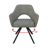 Livingfurn - Eetkamerstoel Helen Turtle - Grijs - Set van 2