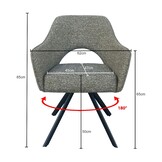 Livingfurn - Eetkamerstoel Helen Turtle - Grijs - Set van 2