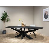 Brix - Eetkamertafel Montreaux - Zwart - Mangohout - 250 cm