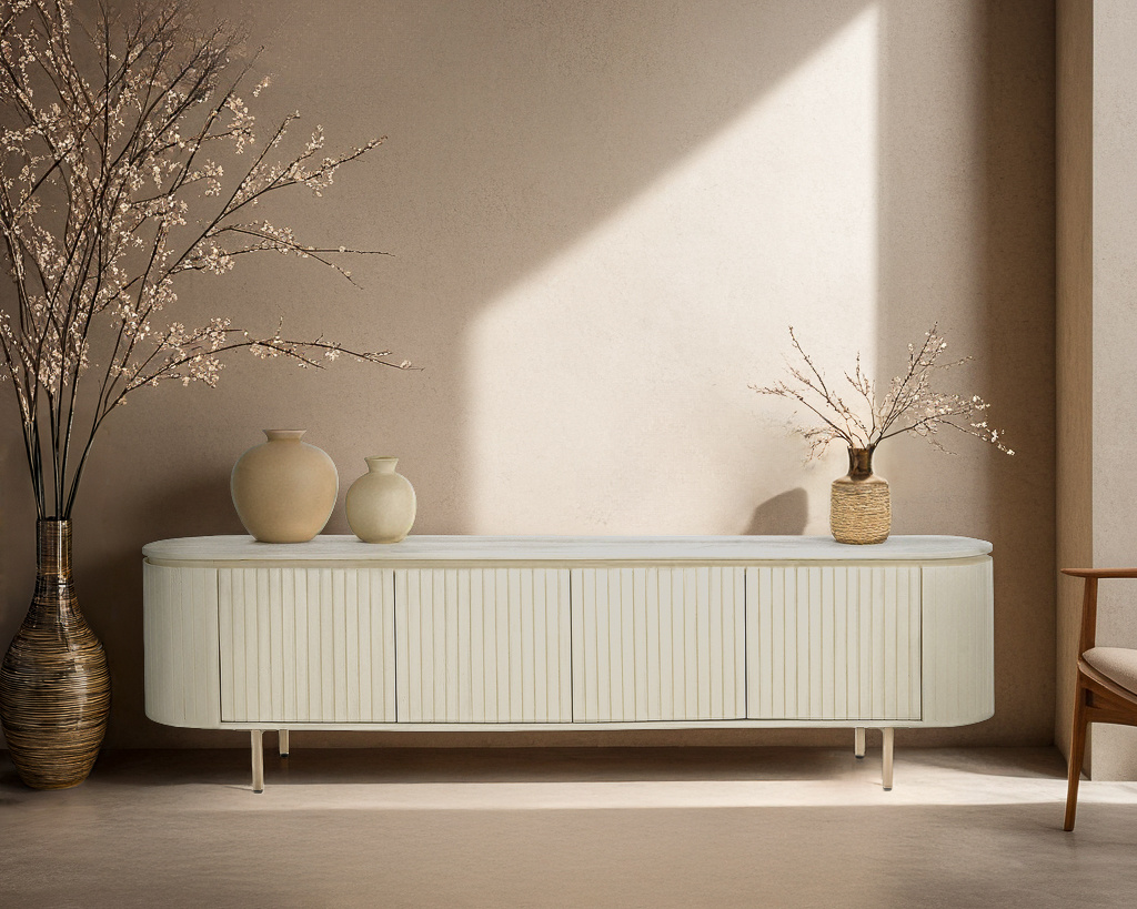 Livingfurn - Tv-meubel Patou - Ivoor - 210 cm