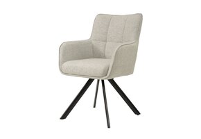 Livingfurn - Eetkamerstoel Tori Sand - Zwart - Set van 2